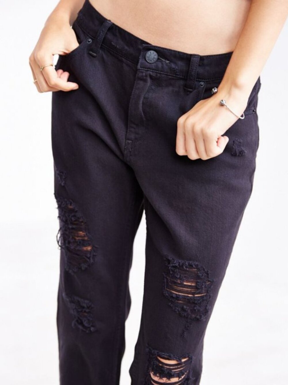 BDG Slim Boyfriend Black Distressed Jeans